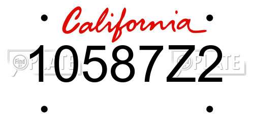 10587Z2 California License Plate