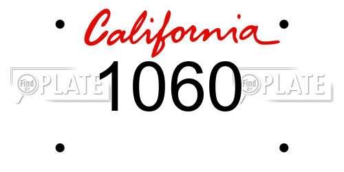 1060 California License Plate