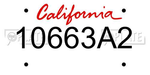 10663A2 California License Plate