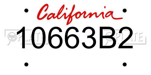 10663B2 California License Plate