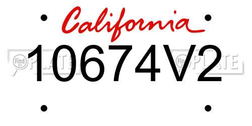 10674V2 California License Plate