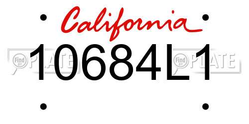 10684L1 California License Plate