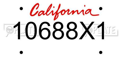 10688X1 California License Plate