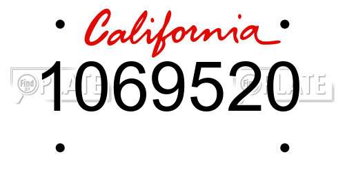 1069520 California License Plate