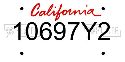 10697Y2 California License Plate