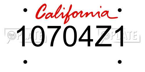 10704Z1 California License Plate