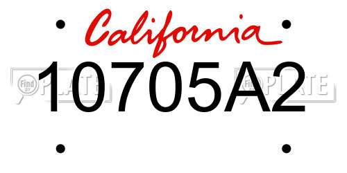 10705A2 California License Plate