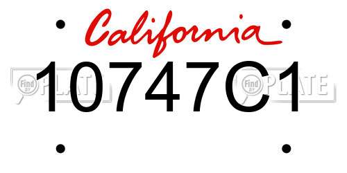 10747C1 California License Plate
