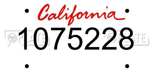 1075228 California License Plate