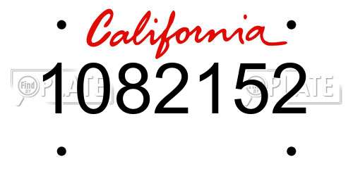 1082152 California License Plate