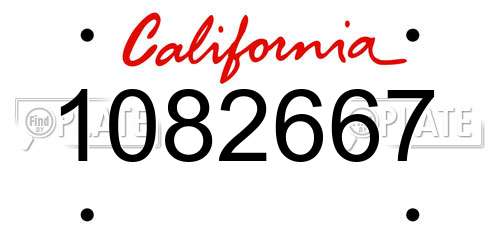 1082667 California License Plate