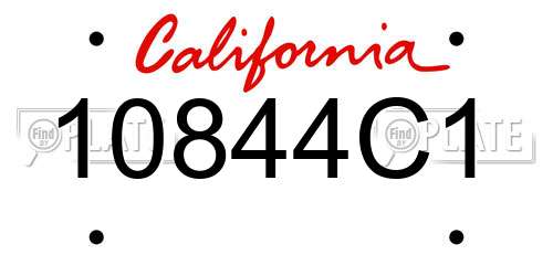 10844C1 California License Plate