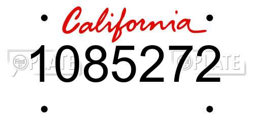 1085272 California License Plate