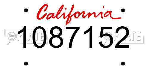 1087152 California License Plate