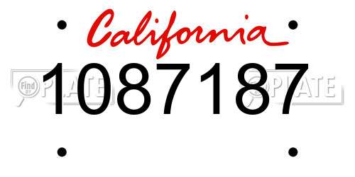 1087187 California License Plate