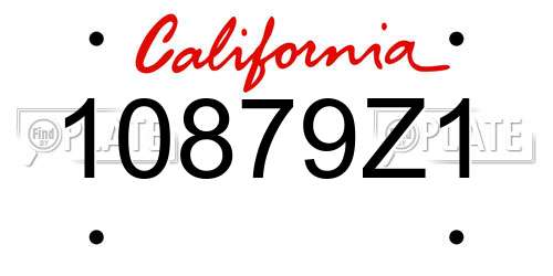 10879Z1 California License Plate