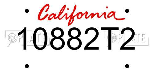 10882T2 California License Plate