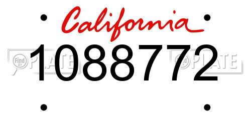 1088772 California License Plate