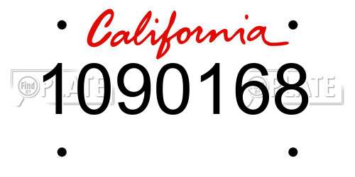 1090168 California License Plate