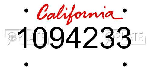 1094233 California License Plate