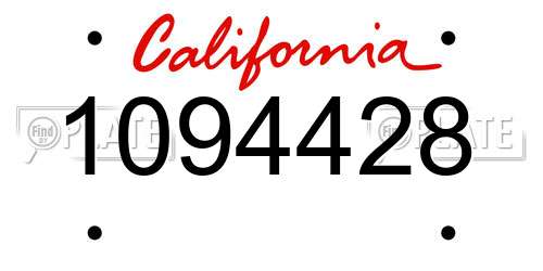 1094428 California License Plate