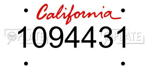 1094431 California License Plate
