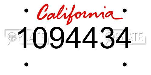 1094434 California License Plate