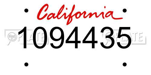 1094435 California License Plate
