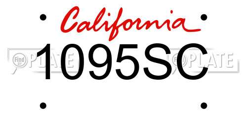 1095SC California License Plate