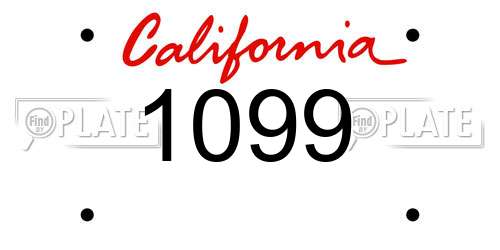 1099 California License Plate