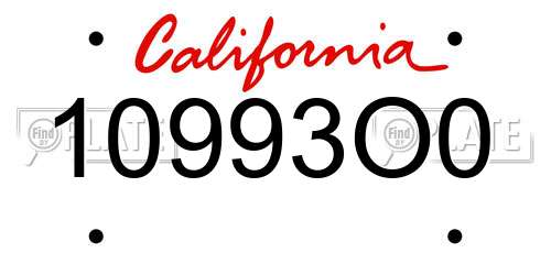 10993O0 California License Plate
