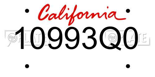 10993Q0 California License Plate