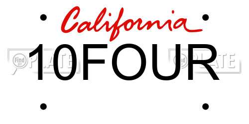 10FOUR California License Plate