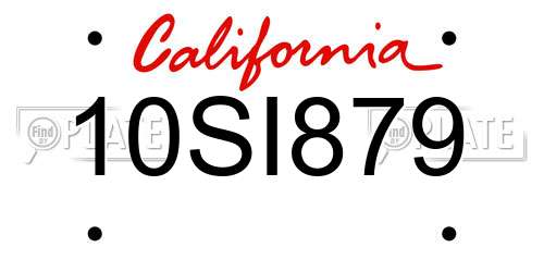 10SI879 California License Plate
