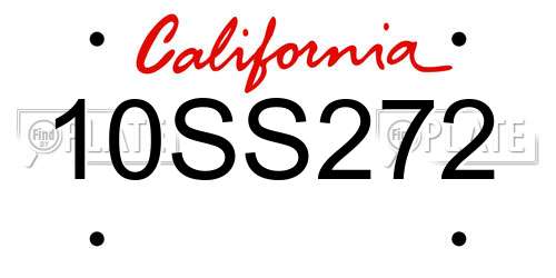 10SS272 California License Plate