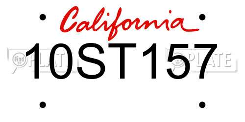 10ST157 California License Plate