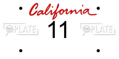 11 California License Plate