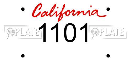 1101 California License Plate