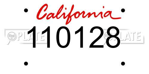 110128 California License Plate