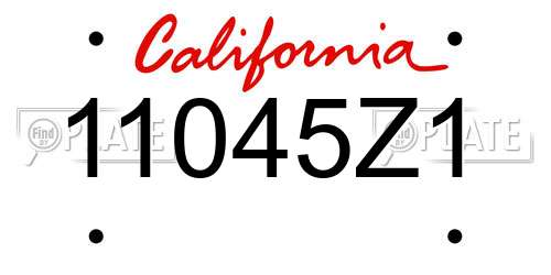 11045Z1 California License Plate