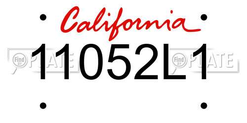 11052L1 California License Plate