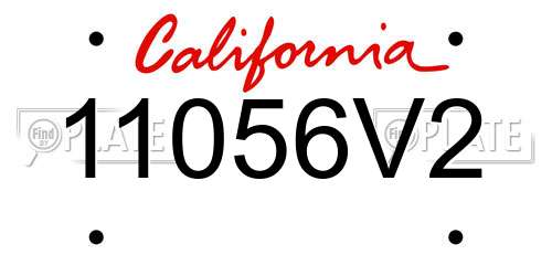 11056V2 California License Plate
