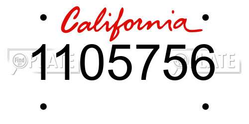 1105756 California License Plate