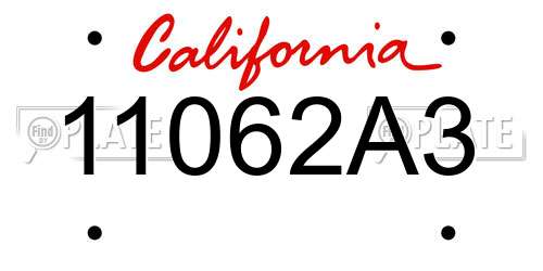 11062A3 California License Plate