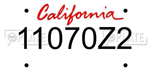 11070Z2 California License Plate
