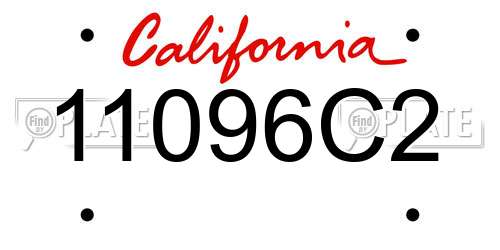 11096C2 California License Plate