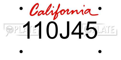 110J45 California License Plate