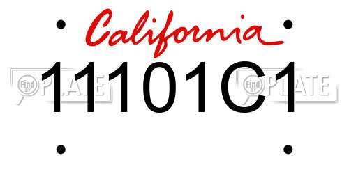 11101C1 California License Plate
