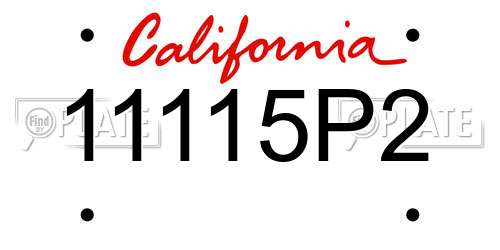 11115P2 California License Plate