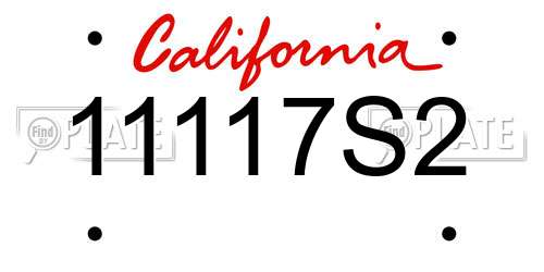 11117S2 California License Plate